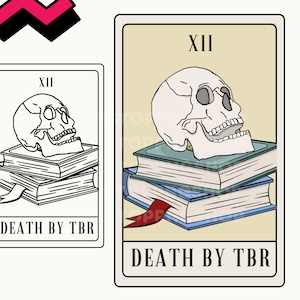 Décès par TBR Carte de Tarot PNG, Livre Carte de Tarot SVG, Carte de Tarot de lecture, Carte de Tarot de lecture png, Carte de tarot svg, Mort par tbr, pile tbr, livre
