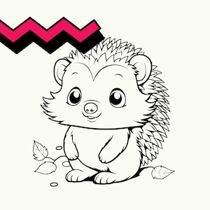 Cute Hedgehog SVG, Hedgehog PNG, Hedgehog clipart, arquivo de corte Hedgehog, página colorida Hedgehog, livro para colorir ouriço infantil