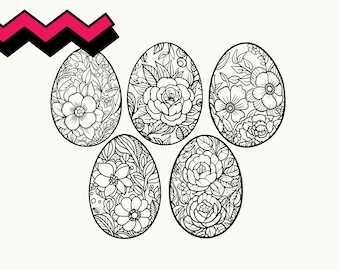 Blommiga påskägg SVG-klippfil, Glad påsk SVG, påskägg PNG, vårsvg, påskägg Clipart, påsktröjasvg, vårklippfil