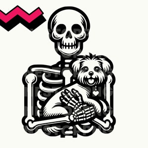 Skeleton With Dog SVG, Dog skeleton png, Skeleton and Dog clipart, skeleton clipart, Dog lover png, skeleton cricut, Skeleton svg, dog lady
