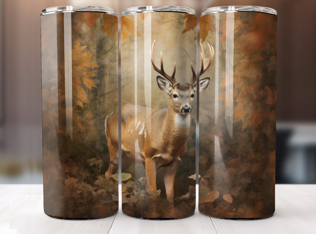 Deer Hunting 20oz Skinny Tumbler PNG, Watercolor Deer Tumbler Wrap ...