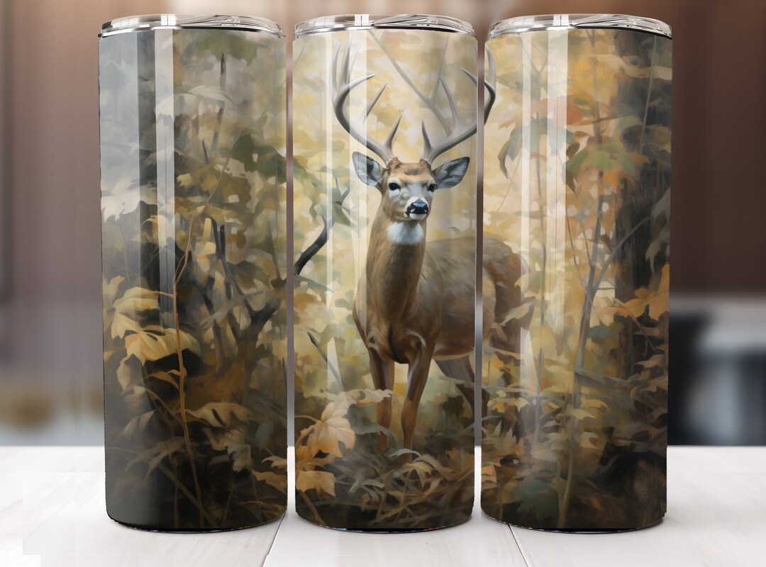 Deer Hunting 20oz Skinny Tumbler PNG, Watercolor Deer Tumbler Wrap ...