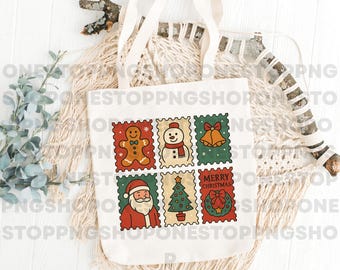 Christmas Stamps PNG, Christmas postcard svg, Santa claus stamps, North pole postcard png file, Christmas digital download