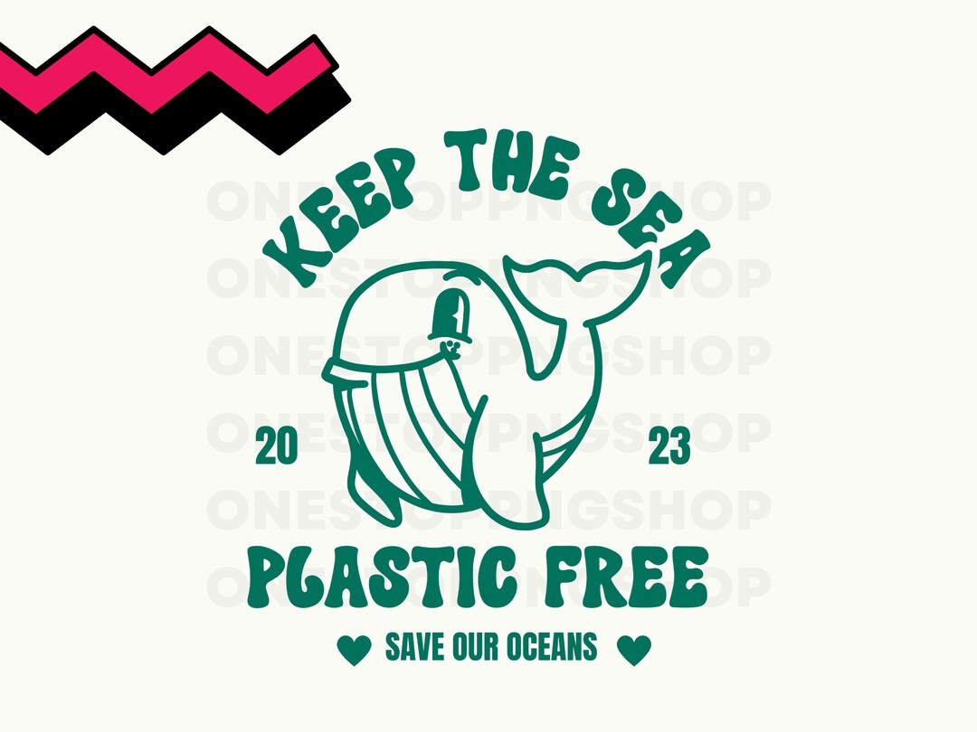Keep the Sea Plastic Free PNG, Retro Whale Png, Ocean Png, Save Our ...