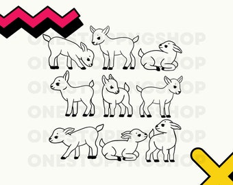 Goats PNG, Baby goats png, Goat png, Goat svg, Goat mom png, Goat clip art, Baby goat svg, Cute animal clip art, my kids are buttheads