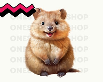 Quokka clipart, watercolor quokka clip art, quokka png, cute quokka clipart, baby quokka, australia clipart, aussie png,