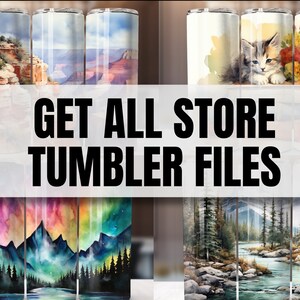 Tumbler Bundle, 20oz Tumbler Bundle Files, Watercolor Tumbler PNG files, Tumbler Sublimation Design Bundle