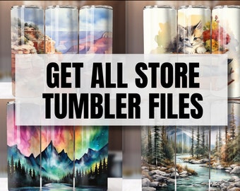 Tumbler Bundle, 20oz Tumbler Bundle Files, Watercolor Tumbler PNG files, Tumbler Sublimation Design Bundle