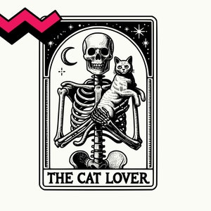 The Cat Lover Tarot Card SVG, Cat Tarot Card SVG, Kitten Tarot Card Clipart, Cat lover png, Cat shirt png, Cat design, Cat lady png