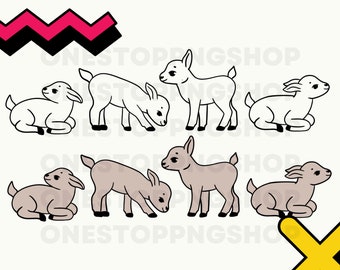 Goats PNG, Baby goats png, Goat png, Goat svg, Goat mom png, Goat clip art, Baby goat svg, Cute animal clip art, my kids are buttheads
