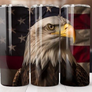 American Eagle 4th of July 20oz Skinny Tumbler PNG, American Flag Tumbler Sublimation Design Digital Download, Bald Eagle Tumbler Wrap