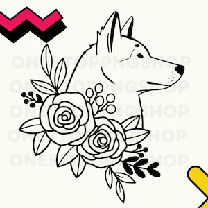 Floral Husky PNG, Husky PNG, Husky svg, Husky mom png, husky outline png, Husky face, husky shirt design, husky clipart, races de chiens png