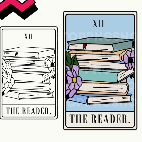 De Reader Tarot Card PNG, Boek Tarot Card SVG, De Schrijver, Reading Tarot Card png, tarotkaart svg, De Lezer, Toekomstige lezer