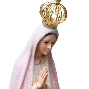 Our Lady Of Fatima Virgin Mary Religious Statue change color with weather, 25&quot;