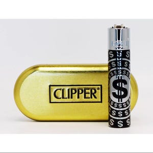 1 x Full Size Refillable Metal Clipper Special Collection Lighter SILVER DOLLAR With Gift Box!