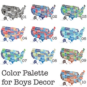 MUESTRAS Calcomanía de pared MAPA DE AMERICA Decoración de guardería Mapa de EE. UU. Decoración de pared Vinilo removible Mapa de Estados Unidos Decoración para niños