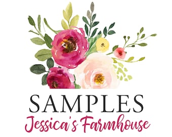 SAMPLE Jessica's Farmhouse Floral Wall Mural Pink Peonies Blooms Wallpaper Watercolor Flowers Blossoms Fabric Vinyl Decals Removable