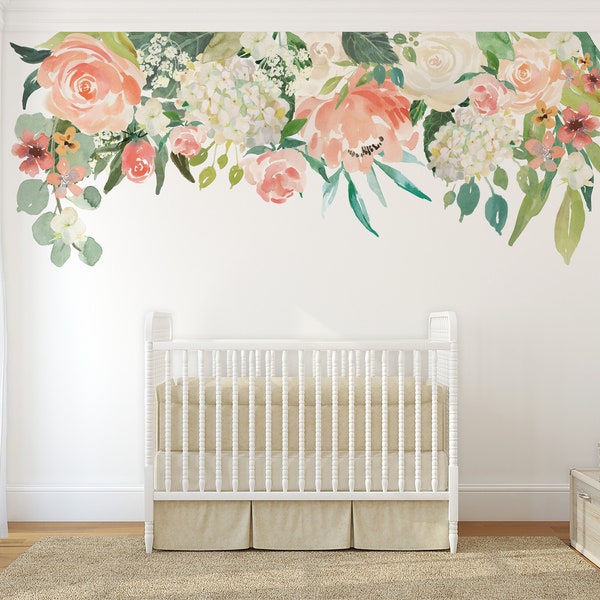 Floral Wall Decals Etsy