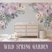 Corners WILD SPRING GARDEN Lavender Pink Wall Decal Flowers Peonies & Blooms Wall Mural Watercolor Flower Blossoms Removable 