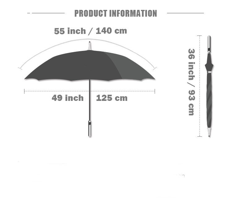 Krago Auto Open 8-Rippen-Fiberglas-gerader Regenschirm mit