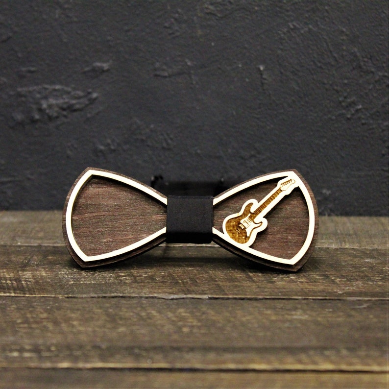 Wooden Bow Tie Guitar Wood Bow Tie for Men and Women With Gift Box Etsy