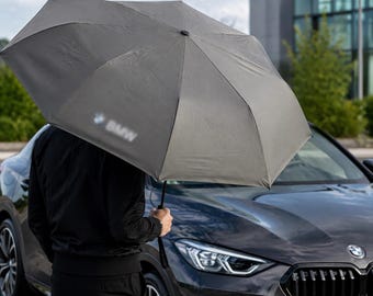 Paraguas con logo de BMW, paraguas compacto de 10 radios, accesorio de lluvia de bolsillo.