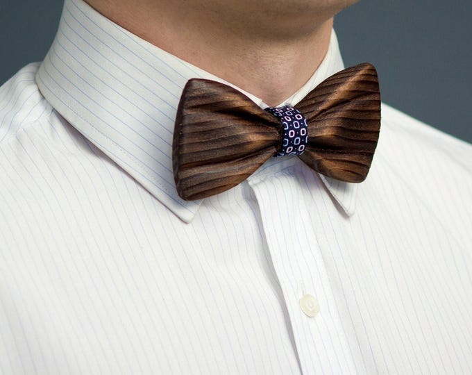 Wooden Bow Tie Set, Accessory for Men, Wedding Pocket Square