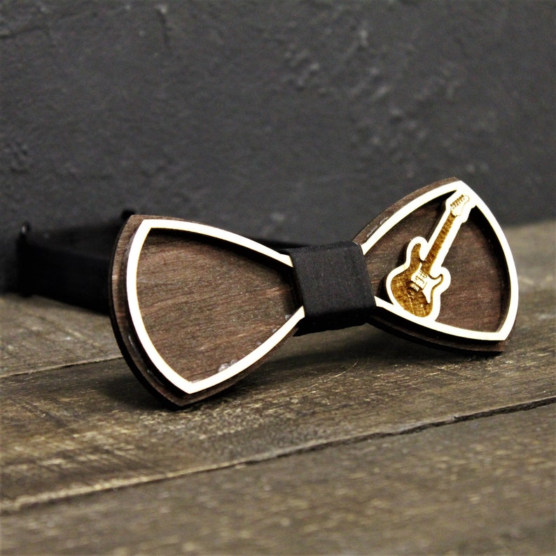 Wooden Bow Tie Guitar Wood Bow Tie for Men and Women With Gift Box Etsy