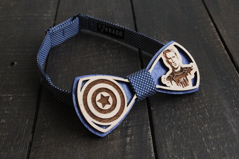 Wooden Bow Tie Marvel Captain America Steve Rogers Bow Tie Etsy wooden-bow-tie-marvel-captain-america-steve-rogers-bow-tie-etsy