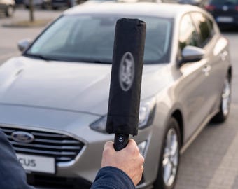 Paraguas con logo de Ford, paraguas compacto de 10 radios, accesorio de bolsillo para la lluvia.