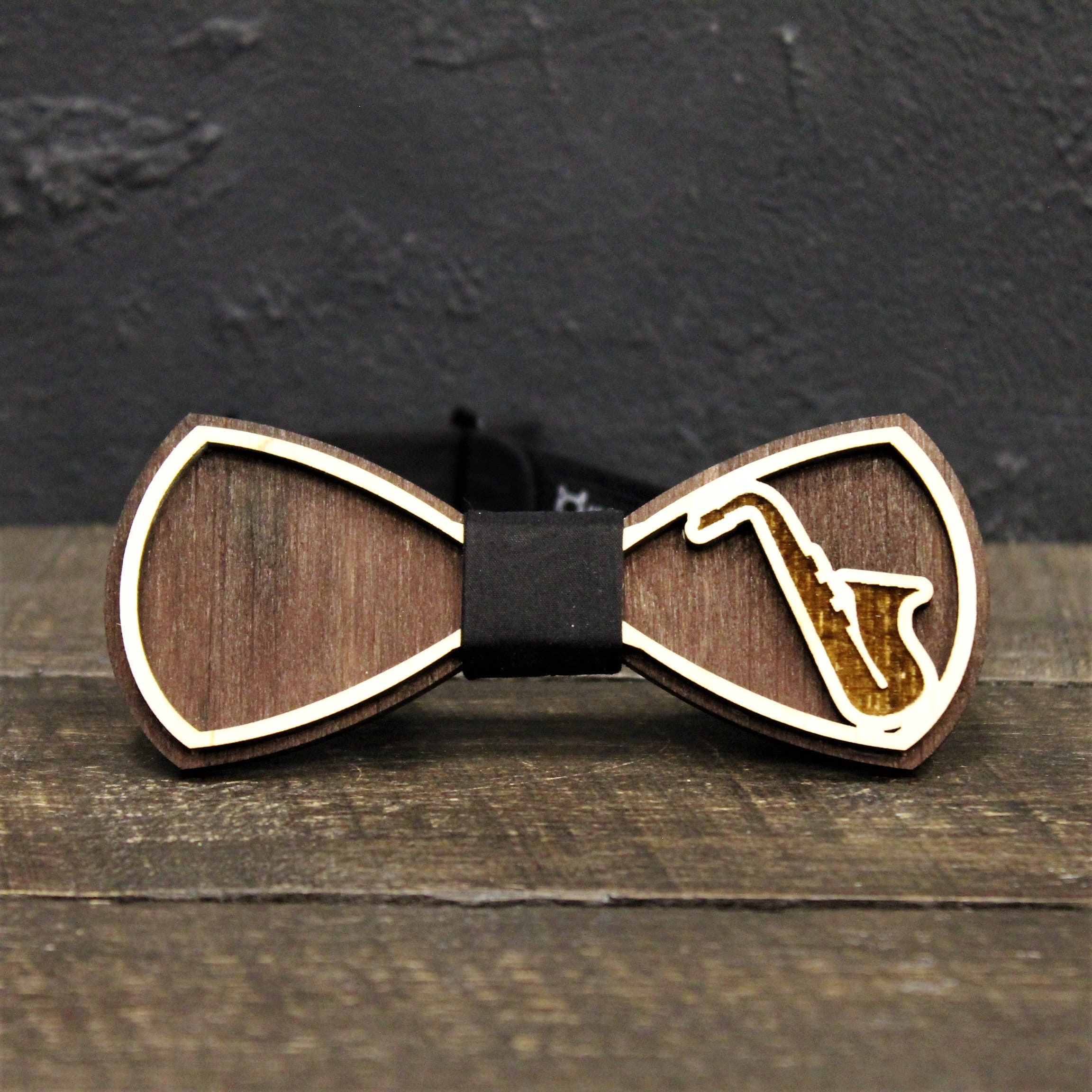 Wooden Bow Tie Saxophone Wood Bow Tie for Men and Women With Etsy UK