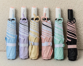 Ombrello tascabile, regalo per gli amanti dei gatti, ombrello con apertura automatica, accessori antipioggia