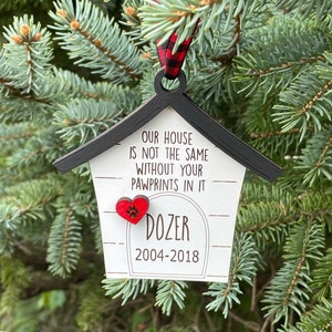 Memorial Dog Ornament-Personalized Customized Pet Ornament-Christmas Ornament In Memory-Sympathy Christmas Ornament-Memorial Ornament