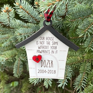 Memorial Dog Ornament-Personalized Customized Pet Ornament-Christmas Ornament In Memory-Sympathy Christmas Ornament-Memorial Ornament