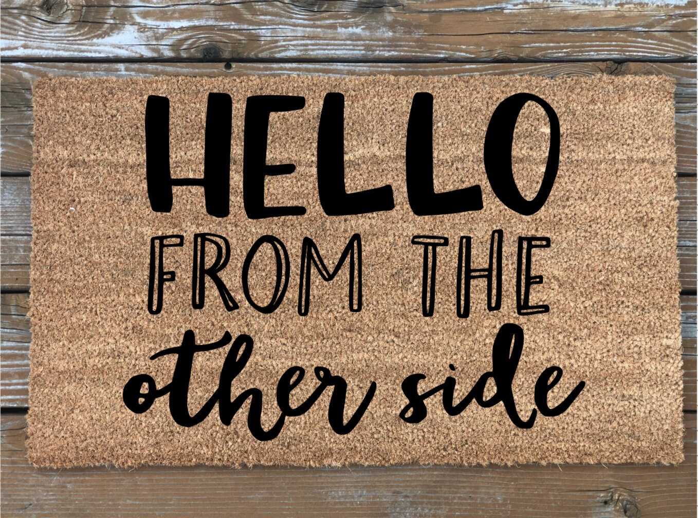 Hello From The Other Side Humor Doormat Outdoor Rug Etsy