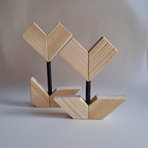home gifts, Tulips, handmade wooden déco,  nordic design decor,bohemian,raw,french, cute home decoration, minimalism, set of 3 tulip,