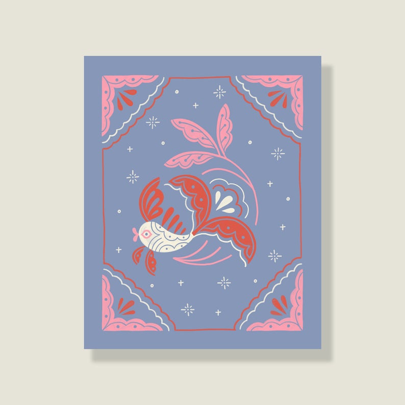 Folk Fish Print image 1