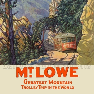 Mount Lowe - Greatest Mtn. Trolley Trip in The World - 1918 Advertising Poster