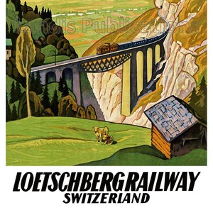 1931 Loetschberg Railway Vintage-Style Travel Poster