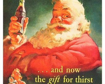 Coca Cola Santa Claus - Vintage 1952 Christmas Poster