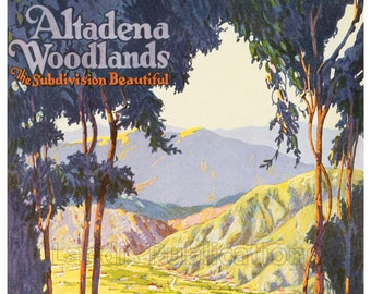 Altadena Woodlands Vintage-Style 1920s Advertising Poster