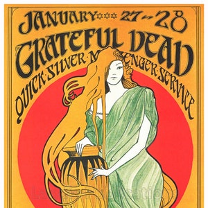 Grateful Dead 1967 Avalon Ballroom Concert, San Francisco Vintage Poster