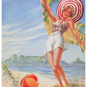 Cape Town South Africa - Beautiful Vintage-Style Travel Poster