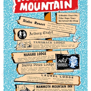 Mammoth Mountain Skiing 1961 - Cool Vintage-Style Advertising Poster