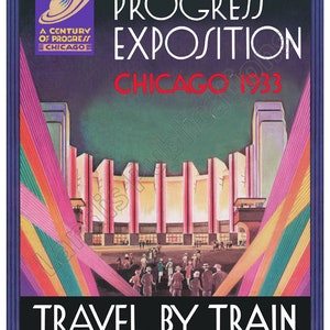 Chicago 1933 World’s Fair – “Century of Progress” Vintage-Style Poster