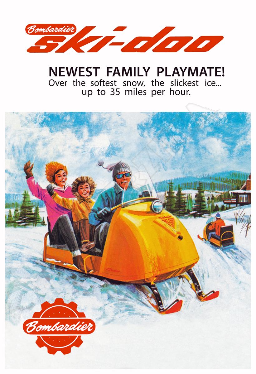 Ski-doo Snowmobile - Vintage-style 1965 Advertising Poster