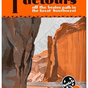 Indian Detours - 1937 Fred Harvey/Santa Fe Railroad Travel Poster