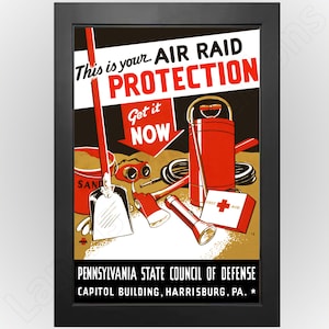 Air Raid Protection 1941 WPA WWII Poster