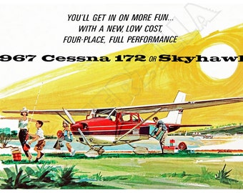 Cessna 172 Skyhawk 1967 Vintage Advertising Poster