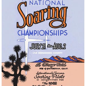 National Soaring Championship Poster 1962 El Mirage Dry Lake - Vintage-Style Poster